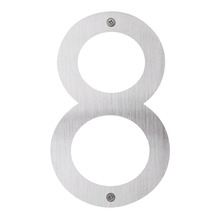 Husnummer 8 rustfrit stål 25 cm